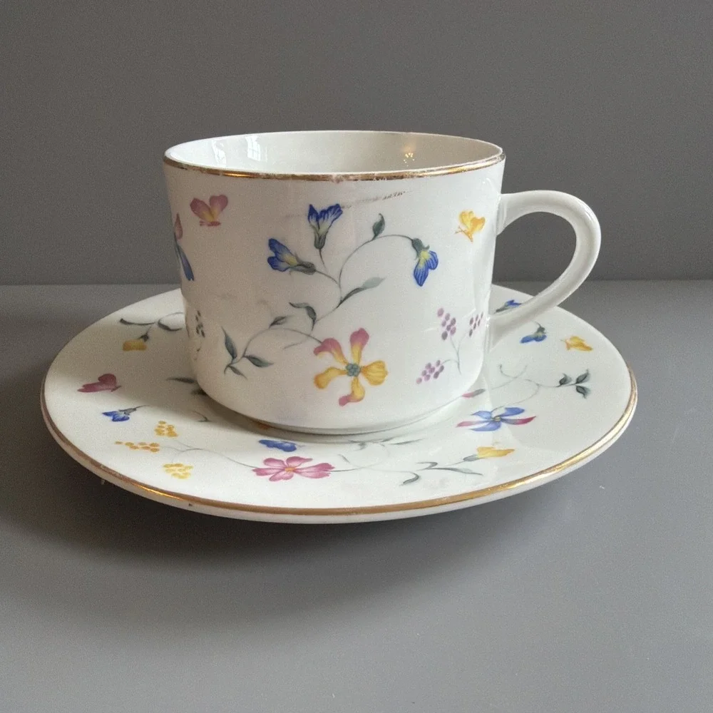 Vintage Totally Today China Flat Cup & Saucer